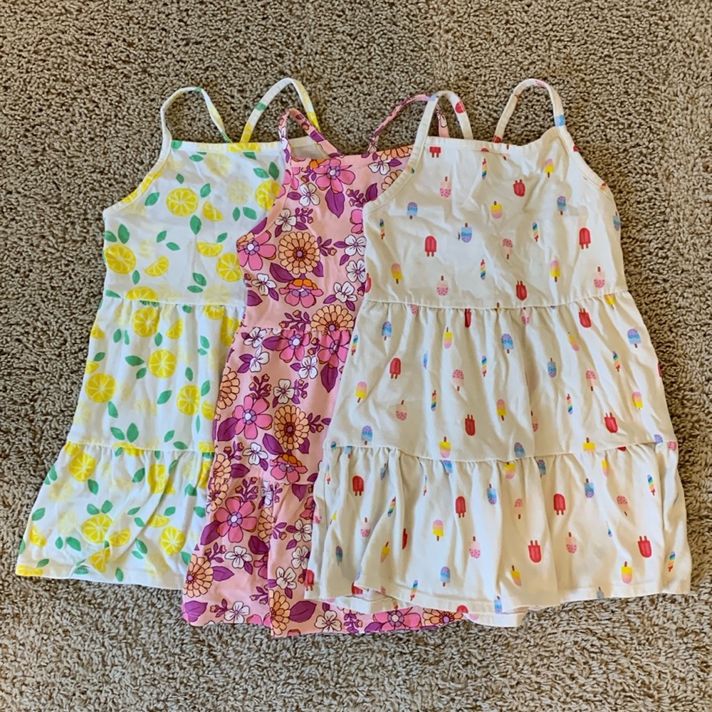 Cat & Jack set of 3 Cross Back Dresses XS 4/5